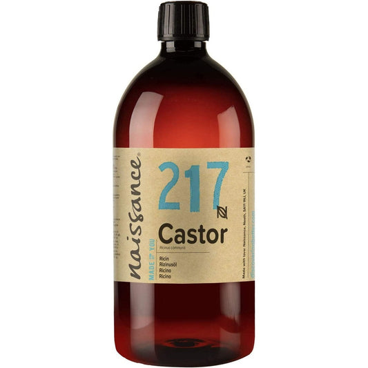 Cold Pressed Castor Oil (No. 217) - 870Ml - 100% Pure for Eyelashes, Hair, Eyebrows, Beard Growth - Moisturiser for Nails and Skin – Base Oil for Massage - Vegan, Hexane Free, No GMO