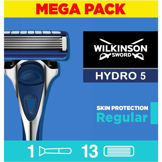 - Hydro 5 Skin Protection for Men | Hydrating Gel & Precision Trimmer | Razor Handle + 13 Razor Blade Refills