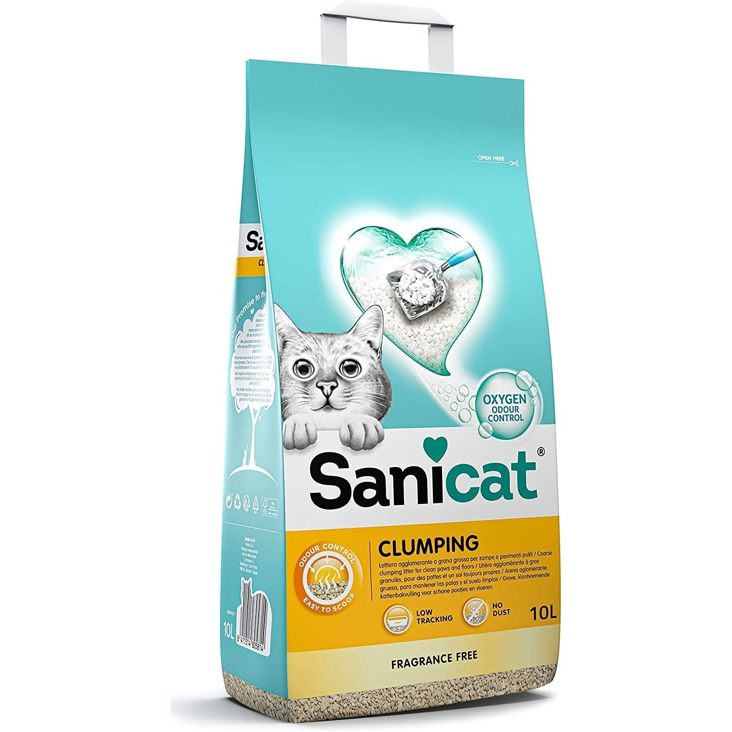 - Clumping Unscented Cat Litter | Made of Natural Minerals with Guaranteed Odour Control | Absorbs Moisture and Makes Cleaning Easier | 10 L Capacity