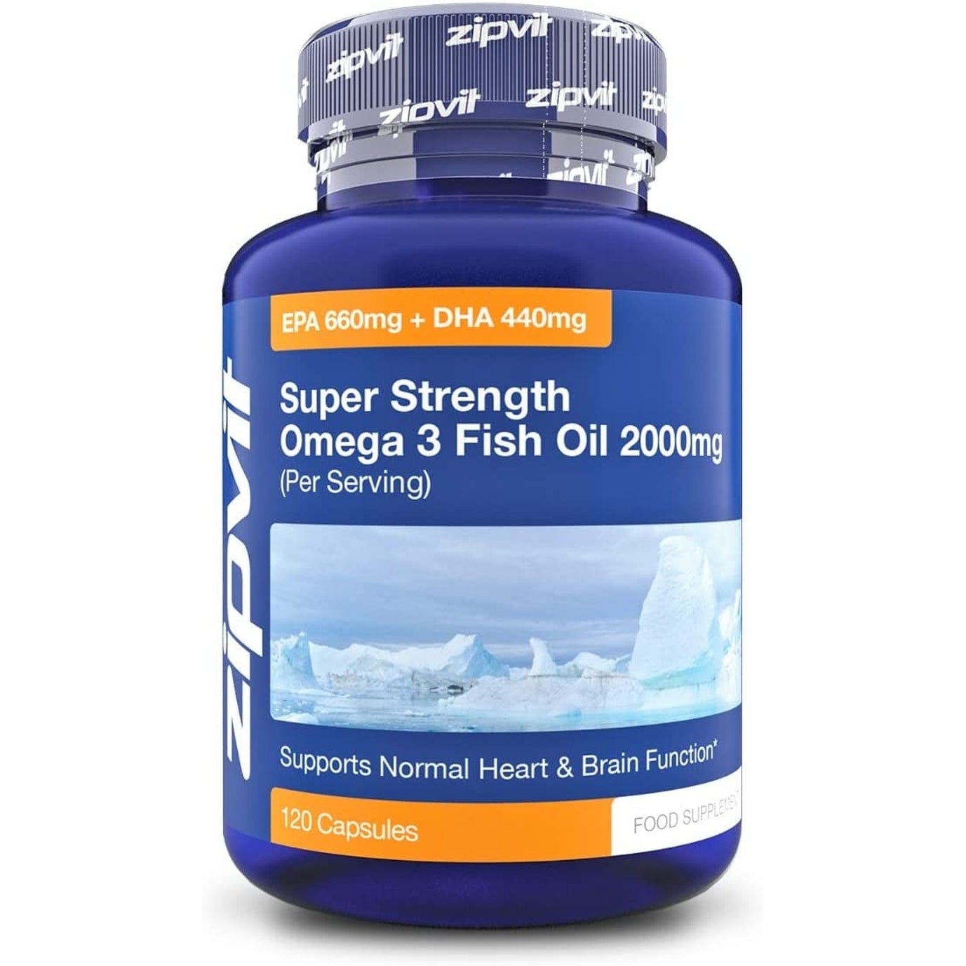 Omega 3 Fish Oil 2000Mg, EPA 660Mg DHA 440Mg per Daily Serving. 120 Capsules (2 Months Supply). Supports Heart, Brain Function and Eye Health. 2 Capsules per Serving