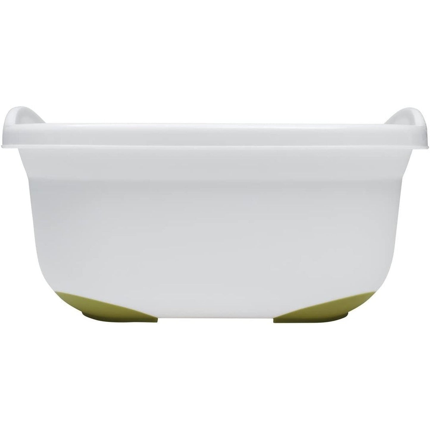 Soft Touch Washing up Bowl, White/ Grass Green, 9L Clear Store