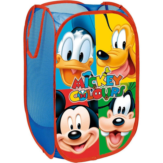 Disney Pop-Up Laundry Basket Toy Box Storage Box Clothes Box for Children (Mickey and Friends) Clear Store