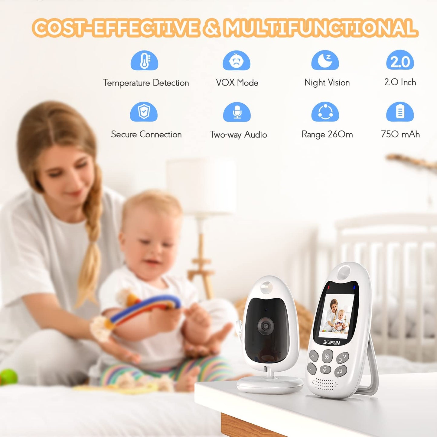 Baby Monitor with Camera, Portable Wireless Video Baby Monitor Clear Store