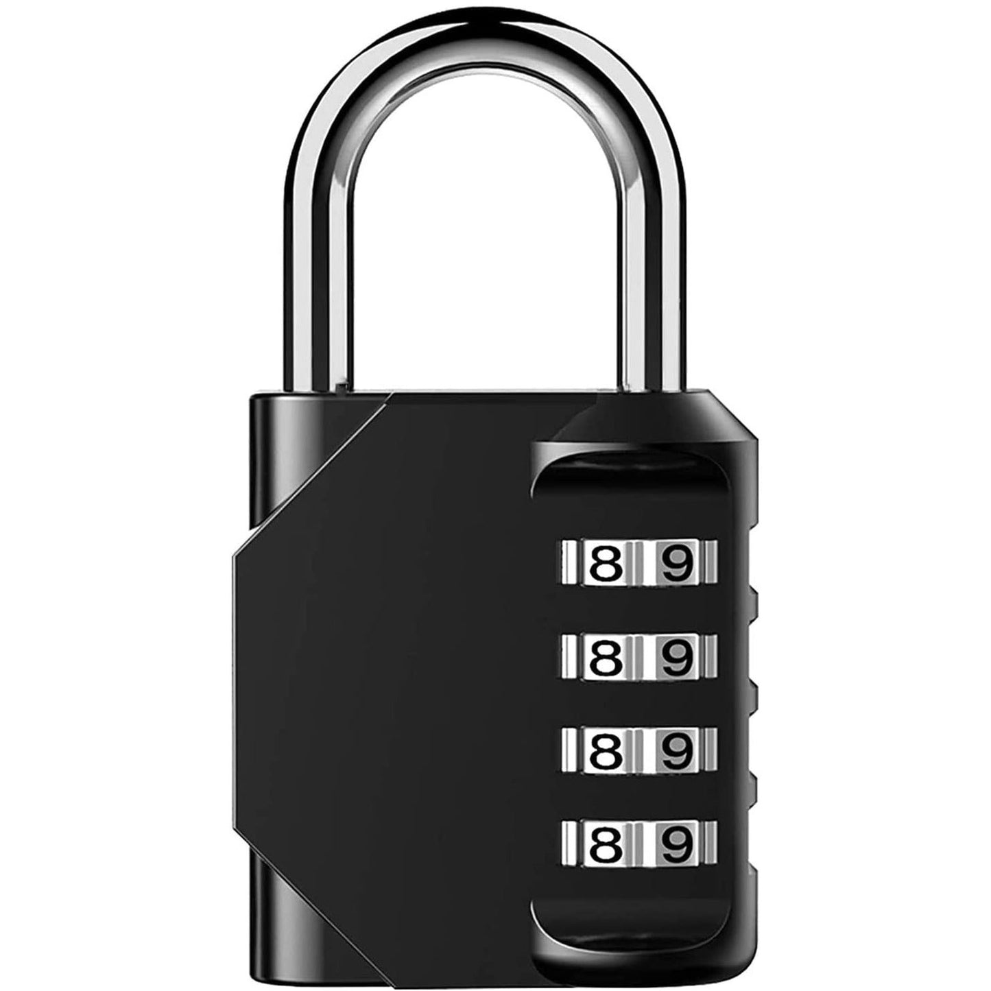 Padlock,  Code Padlock, Gym Padlock, 4 Digit Outdoor Waterproof Resettable Combination Padlock (1 Pack Black) Clear Store