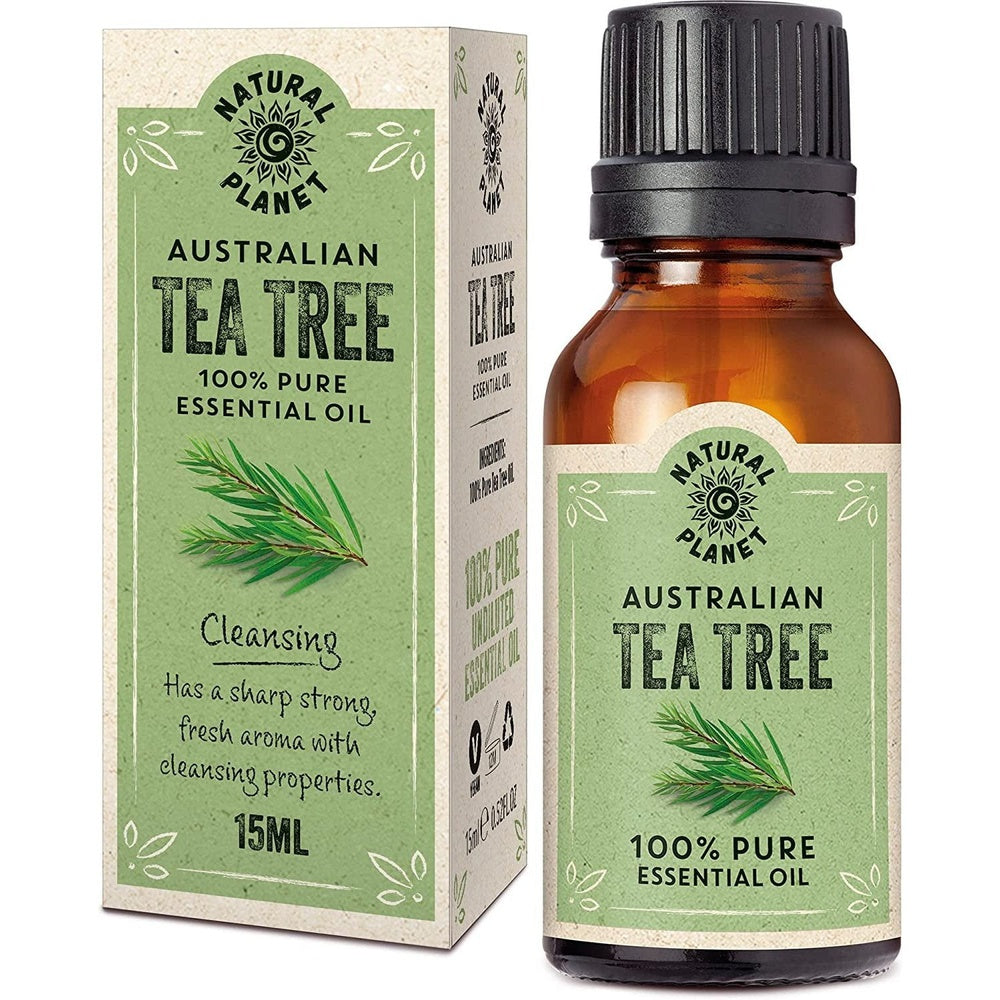 Natural Australian Tea Tree Essential Oil 100% Pure & Undiluted 15ML for Skin, Hair, Face & Nails Therapeutic Grade Pure, Undiluted & Cruelty Free Clear Store