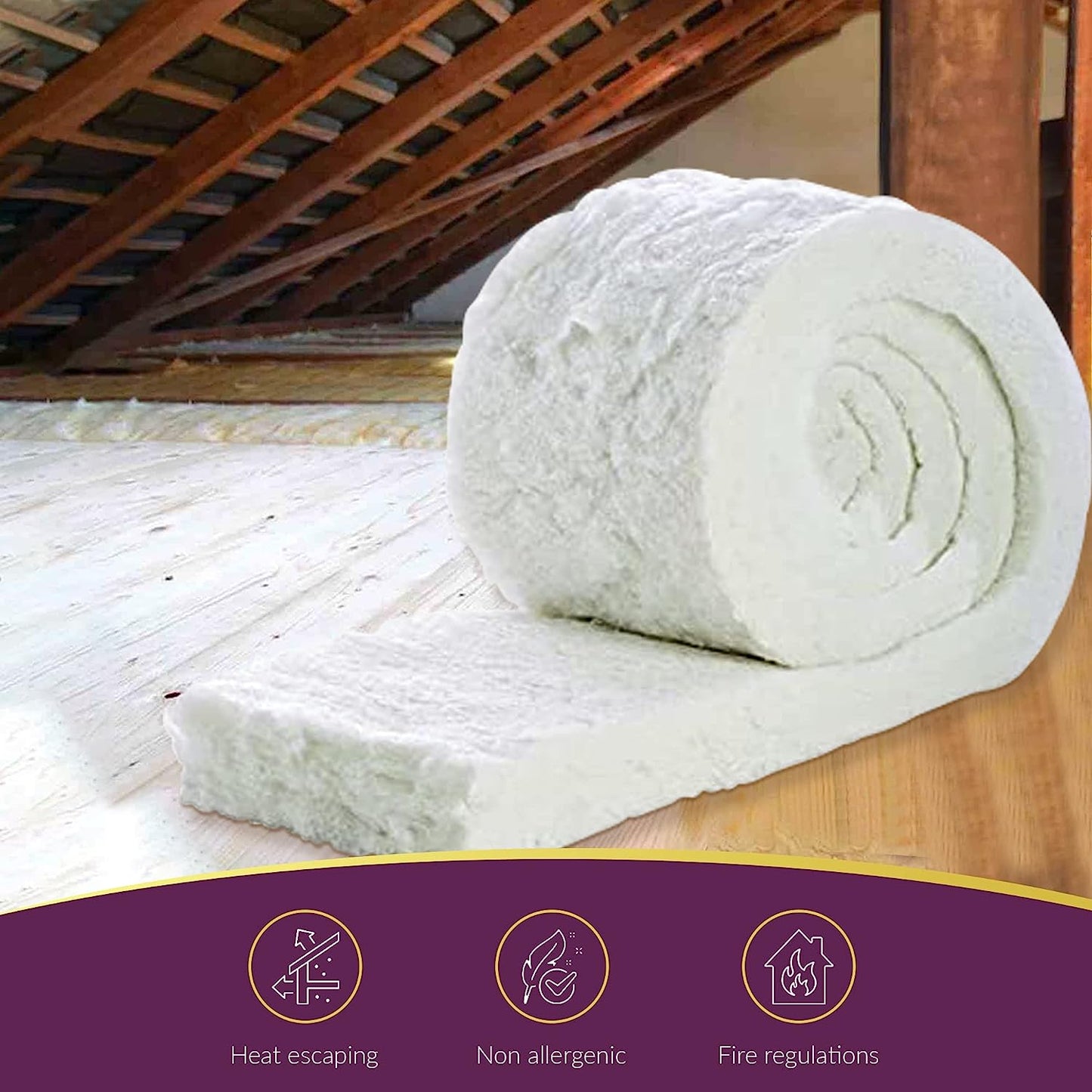 Itch Free Thermal Loft Insulation Roll, Roof Insulation, Shed Insulation, Conservatory Insulation Clear Store