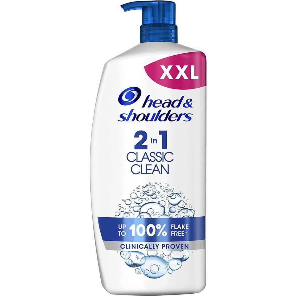 Head & Shoulders Anti-Dandruff Shampoo, 2In1 Classic Clean 1000Ml VALUE PACK Shampoo for Men & Women, Targets Dandruff Root Cause for up to 100% Flake-Free, Clinically Proven Deep Clean