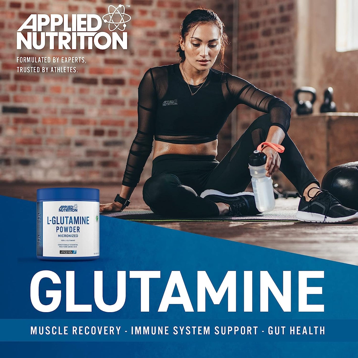 L Glutamine Powder - Amino Acid, Muscle Strength & Recovery, Boosts Immune System, Unflavoured (500G - 100 Servings)