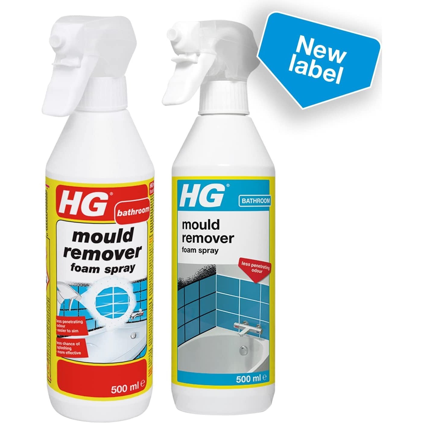 Mould Remover Foam Spray, Mould Spray & Mildew Cleaner, Removes Mould Stains from Walls, Tiles, Bathroom Seals & More - 500Ml (632050106)