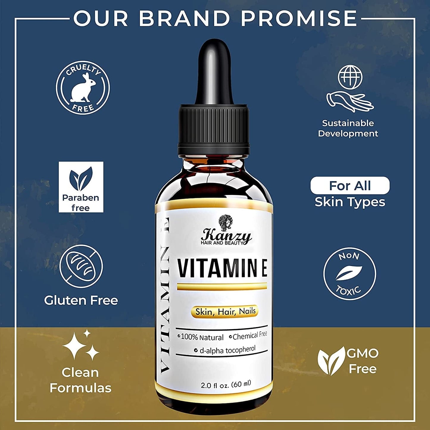 Vitamin E Oil for Face & Skin 100% Naturally Sourced Plant-Based Organic Pure Vitamin E Oil 60ml Clear Store