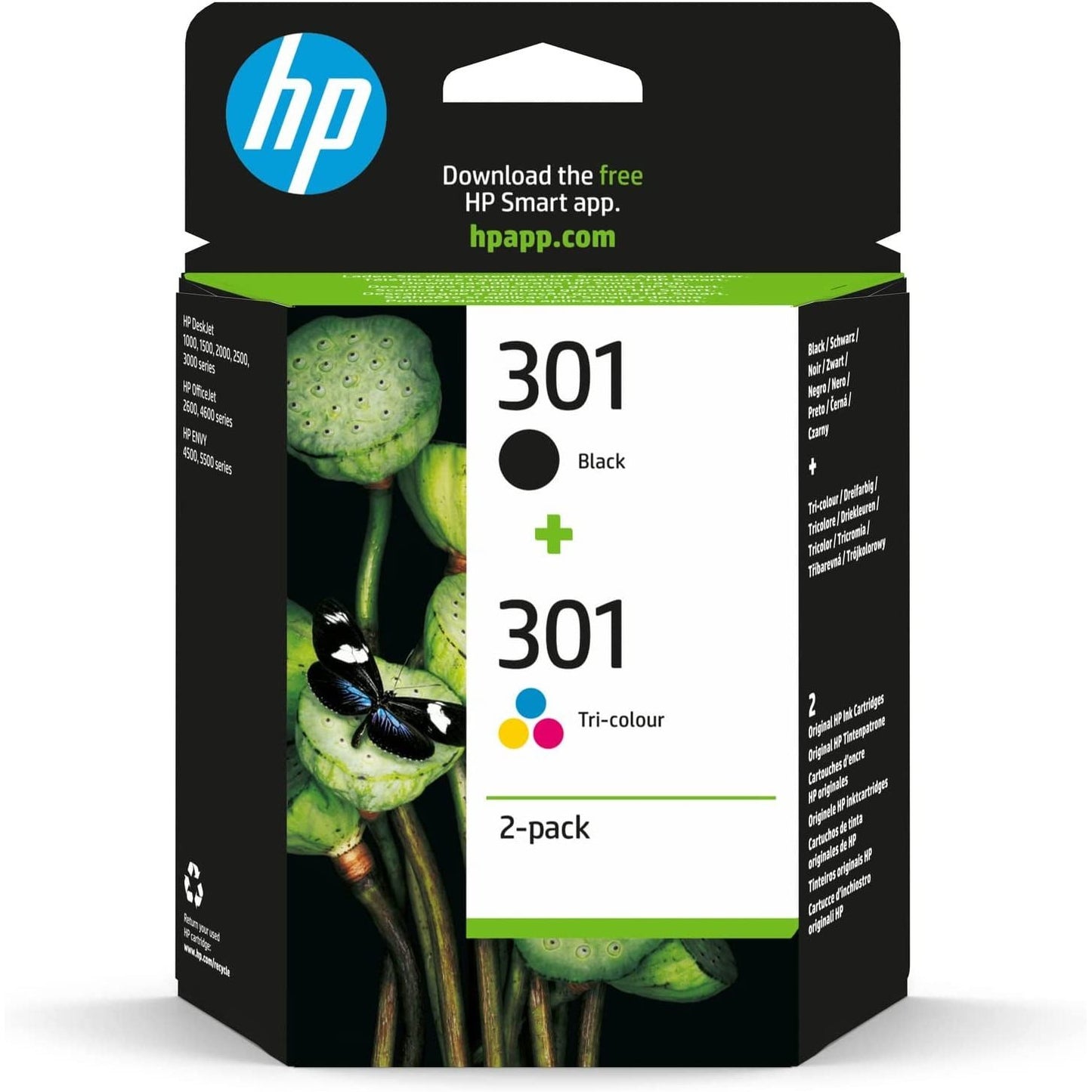 Original Ink Cartridges N9J72AE 301 , Black and Tri-Colour, Multipack Clear Store