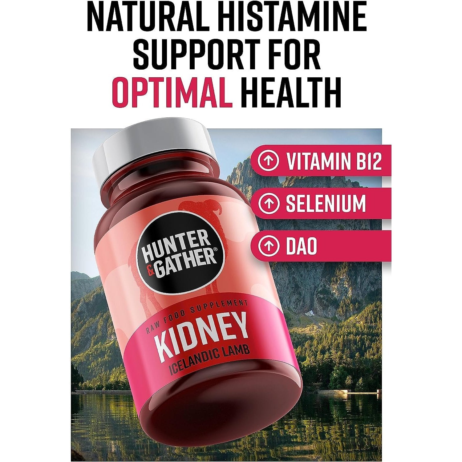 Nose to Tail Kidney 90 Capsules | Histamine Support DAO | Wild Grass Fed Icelandic Lamb Ancestral Inspired Supplements | Raw Freeze-Dried Lamb | No GMO Feeds, Antibiotics or Hormones