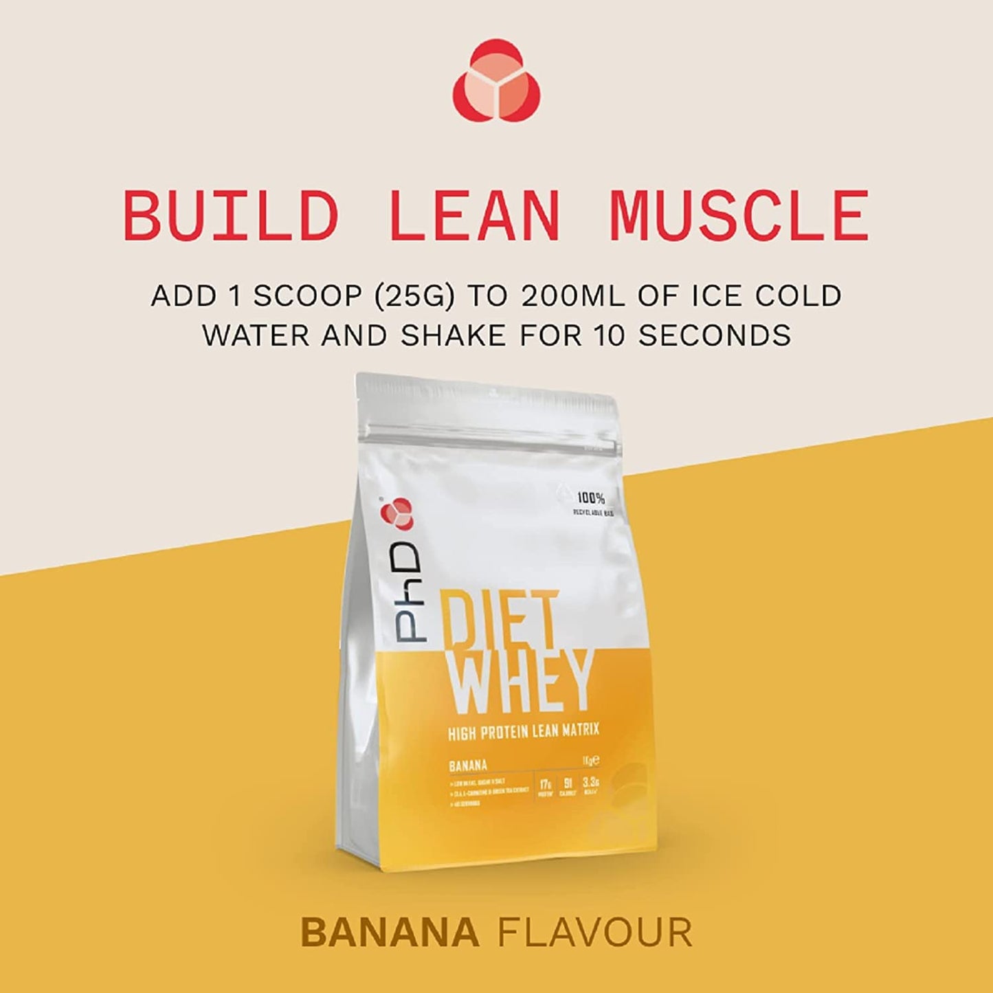 Diet Whey High Protein Lean Matrix, Banana Diet Whey Protein Powder, High Protein, 40 Servings 1kg Clear Store