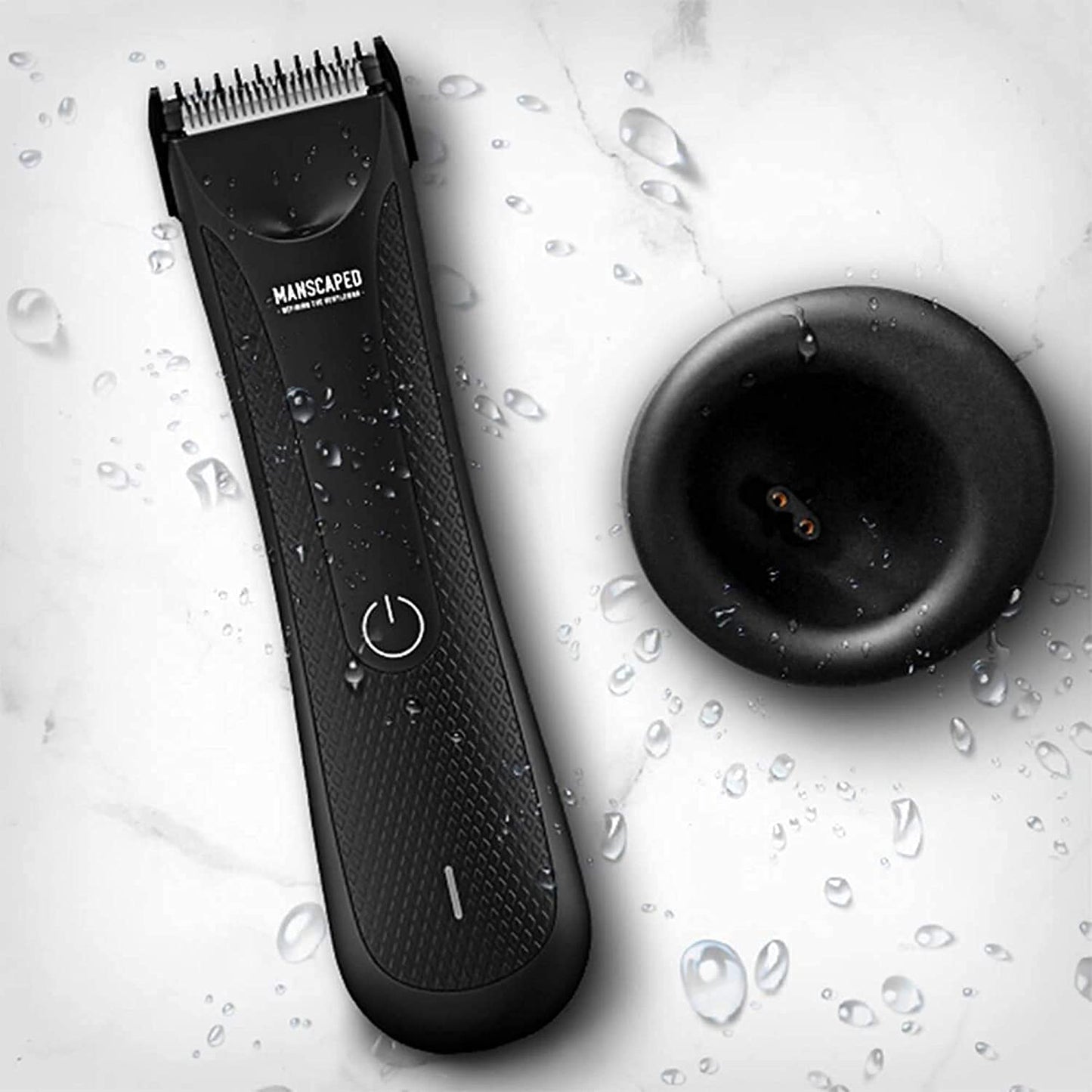 ™ the Lawn Mower™ 3.0, Electric Groin Hair Trimmer, Replaceable Ceramic Blade Heads, Waterproof Wet/Dry Clippers, Standing Recharge Dock, Male Body Hair Grooming Razor