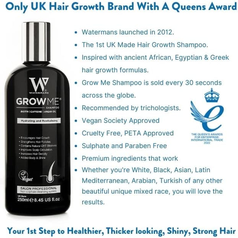 Grow Me® Hair Growth Shampoo - Not Just a Caffeine Shampoo We Include Biotin, Argan Oil, Rosemary, Niacinamide. Hair Thickening Treatment for Women & Men with Progressed Thinning.