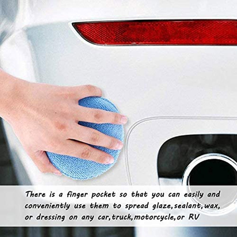 Car Polisher Applicator Pad 14Pcs, Microfiber Polishing Bonnet and Waxing Pad Clear Store