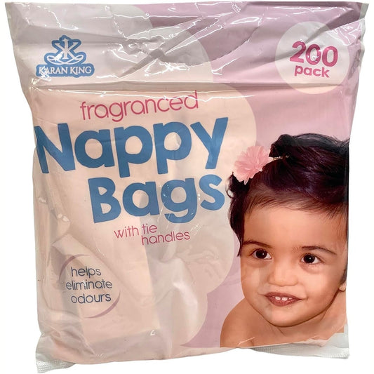 KARAN KING 800 Antibacterial Nappy Bags - Scented Diaper Sacks for Travel, Ensuring Easy-Tie Nappy Disposal on the Go (Kids, Toddlers,Diaper,Baby Products) (4 X 200)