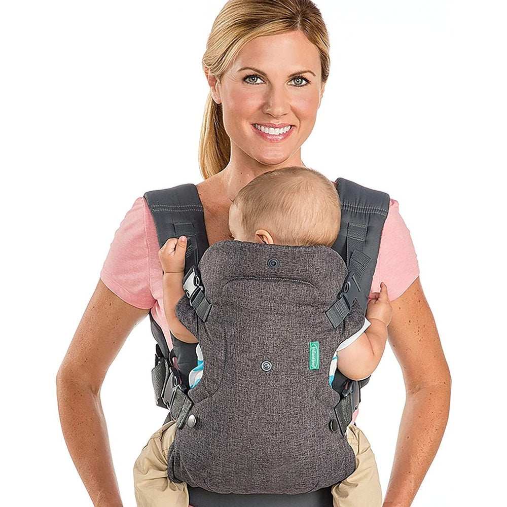 Flip Advanced 4-In-1 Grey Carrier - Ergonomic, Convertible, Face-In and Face-Out Front and Back Carry for Newborns and Older Babies 8-32 Lbs / 3.6-14.5 Kg Clear Store