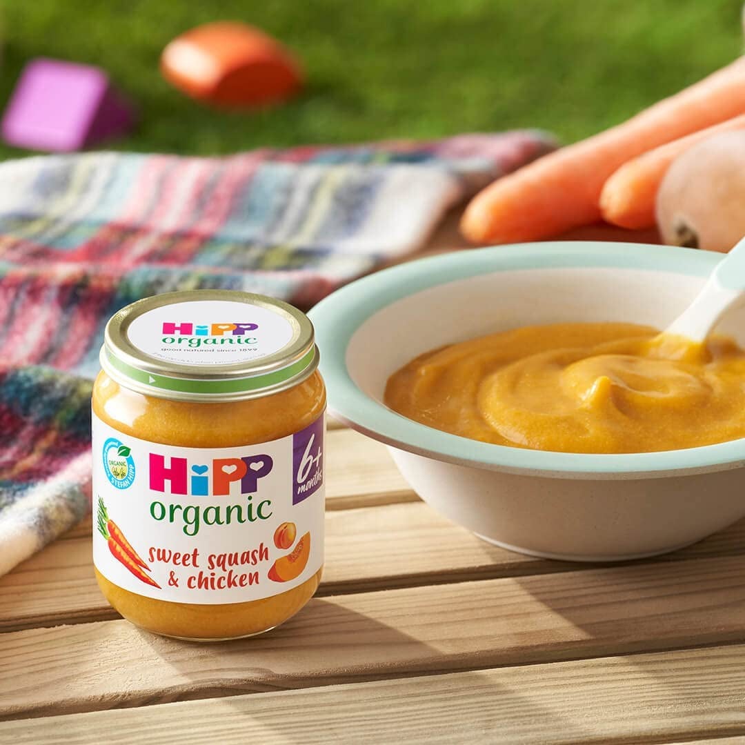 Hipp Organic Sweet Squash & Chicken Baby Food Jar 6+ Months (6 X 125G) Clear Store