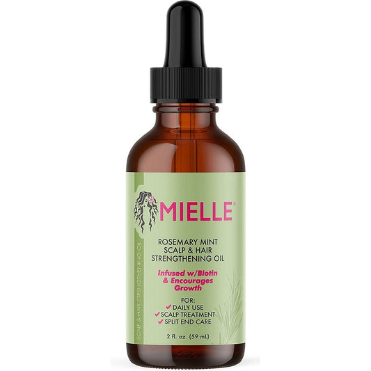 Mielle Rosemary Mint Scalp & Hair Strengthening Oil for Healthy Hair Growth, 2 Oz (59Ml) Clear Store