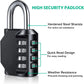 Padlock,  Code Padlock, Gym Padlock, 4 Digit Outdoor Waterproof Resettable Combination Padlock (1 Pack Black) Clear Store