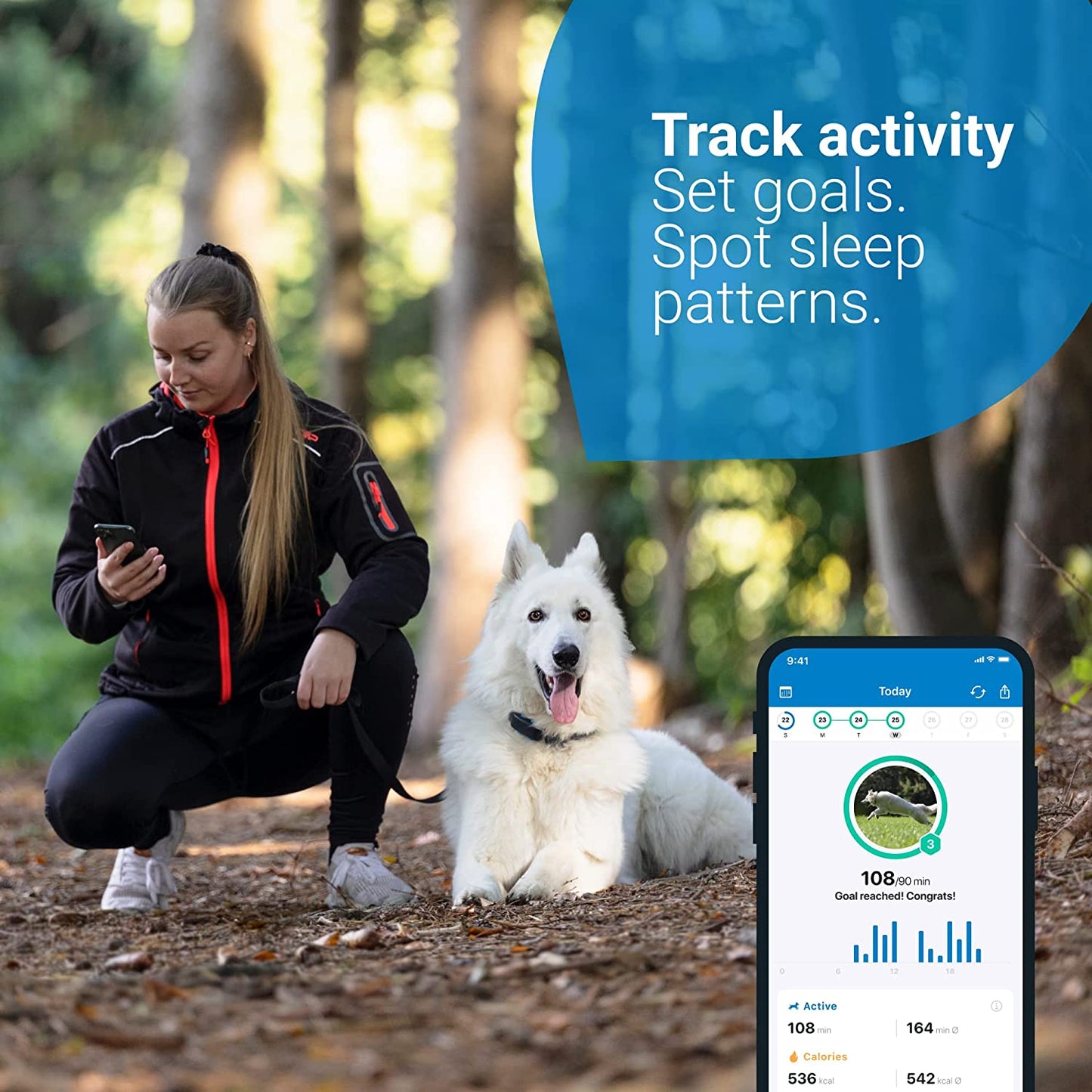 GPS Dog Tracker. Live Location with Unlimited Range 100% Waterproof (Dark Blue) Clear Store