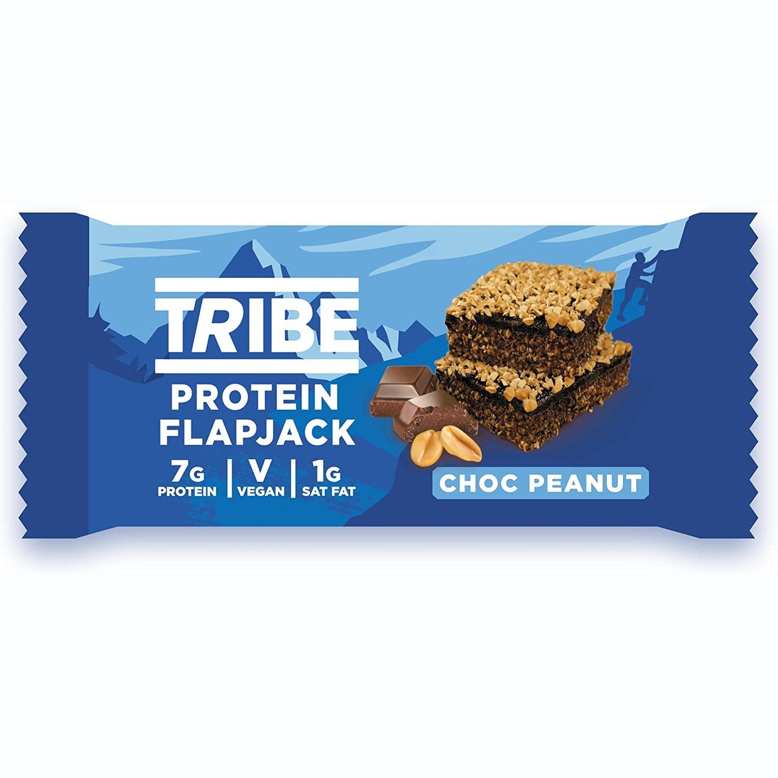 High Protein Flapjacks - Choc Peanut - Plant Based - Vegan Snack - Gluten Free (12 X 50G Bars)