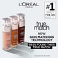 L'Oreal Paris True Match Liquid Foundation, Skincare Infused with Hyaluronic Acid, SPF 17, Available in 40 Shades, 1N Ivory, 30 Ml