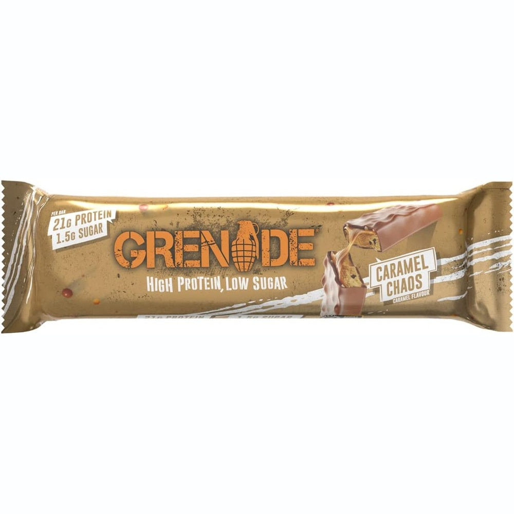 Grenade Caramel Chaos High Protein Low Sugar Bar 12 X 60g Clear Store