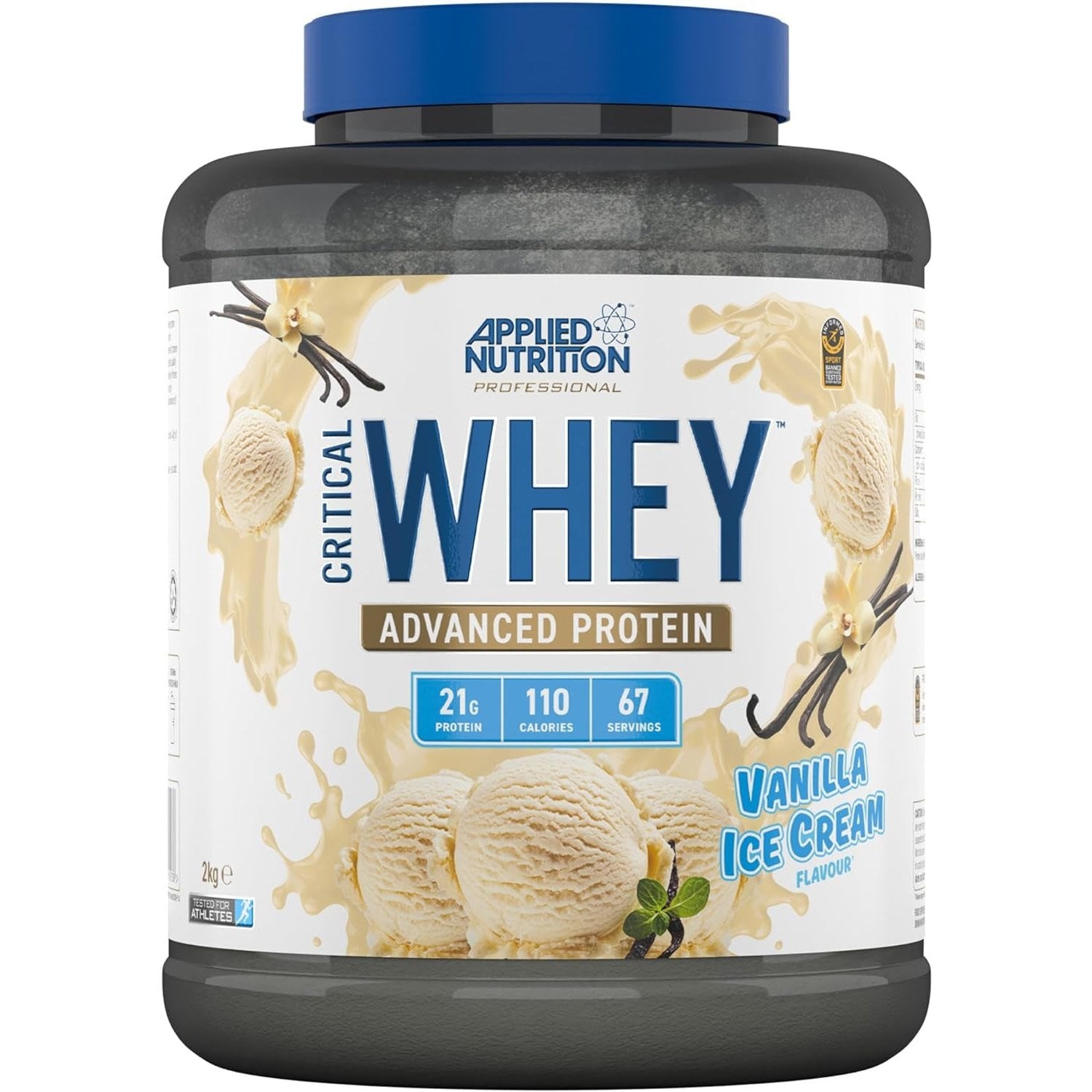 Critical Whey Protein Powder 2Kg - High Protein Powder, Protein Milkshake, Muscle Building Supplement with Bcaas & Glutamine (2Kg - 67 Servings) (Vanilla Ice Cream)