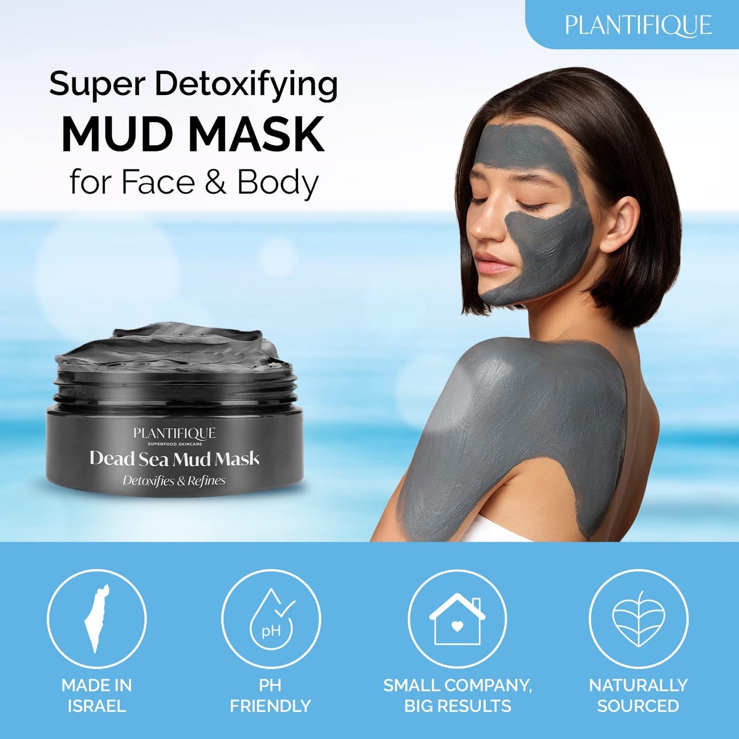 Mud Mask Dead Sea for Face Care,Pore Minimizer Skin Care 240G Clear Store