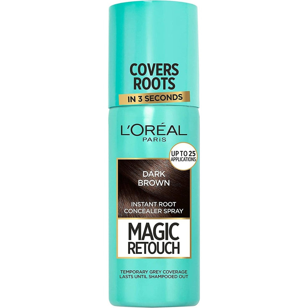 Magic Retouch Instant Root Concealer Spray, Ideal for Touching up Grey Root Regrowth, 75 Ml, Colour: Dark Brown