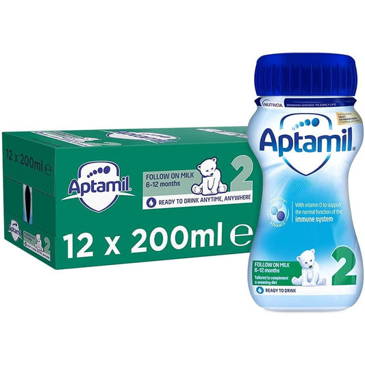 Aptamil Milk Ready to Use Liquid Formula 2,6-12 Months, 200Ml (Pack of 12) Clear Store