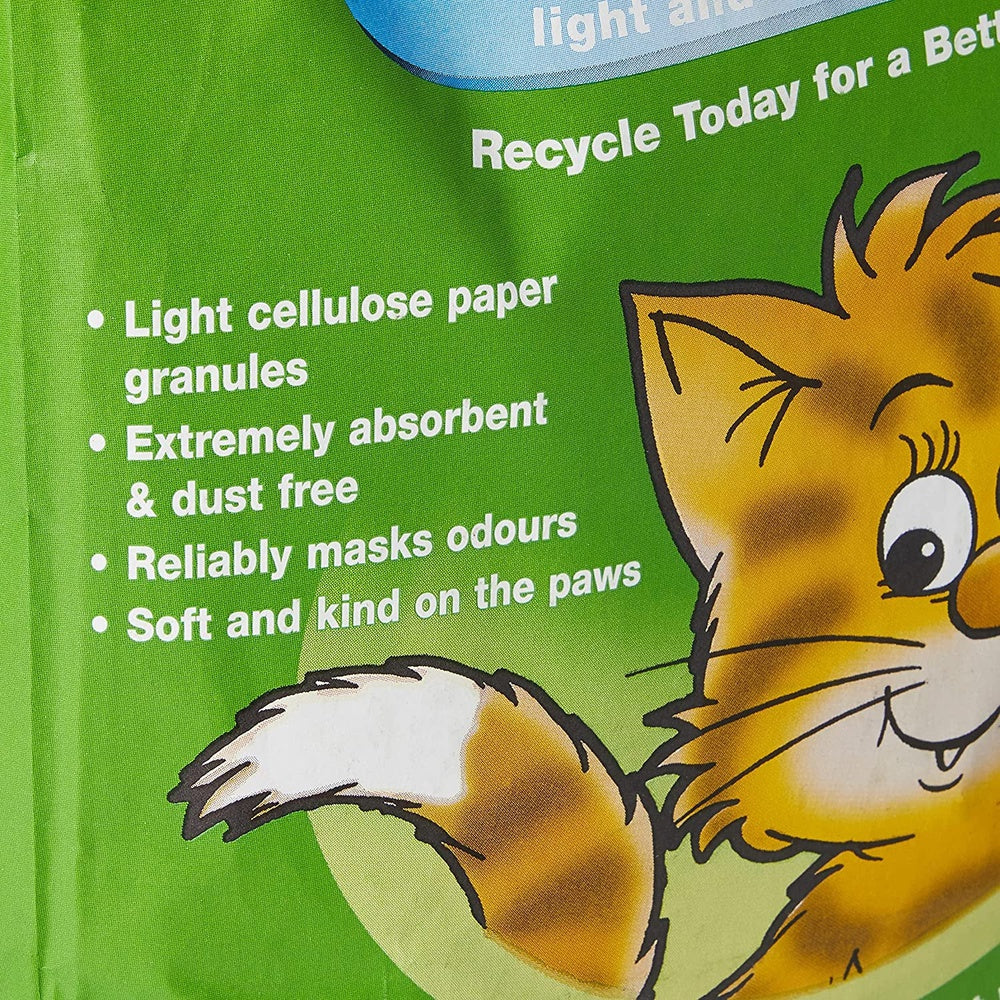 Light & Hygienic Recycled Paper Granules Cat Litter 12 Litre Clear Store