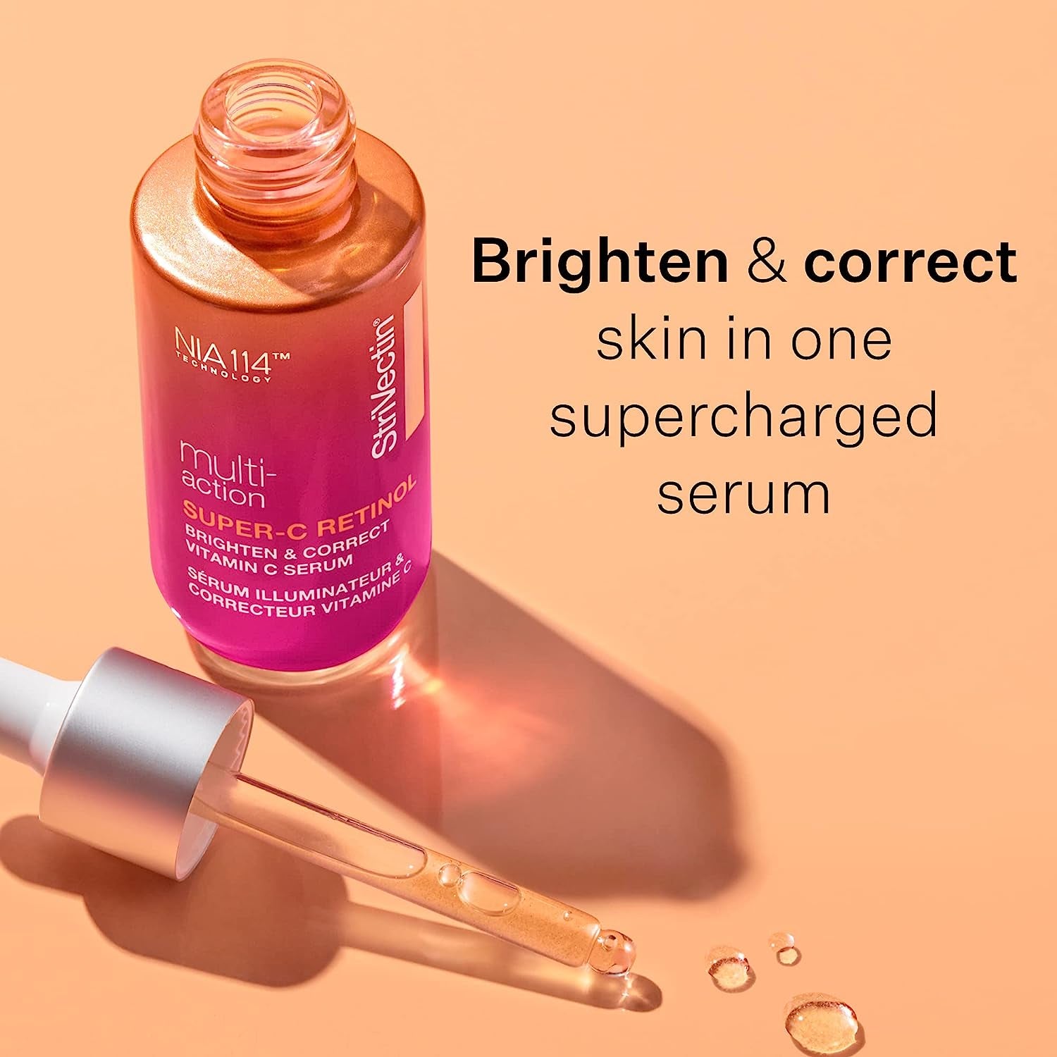 Multi-Action Super-C Retinol Brighten and Correct Vitamin C Serum for Unisex 1 Oz Serum Clear Store