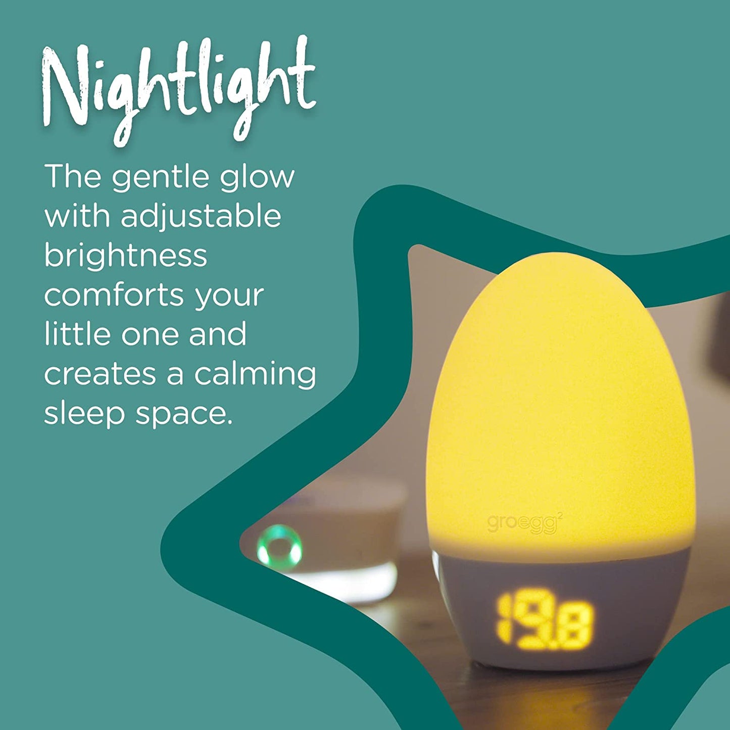 Digital Colour Changing Room Groegg2  Thermometer and Night Light, USB Powered Clear Store