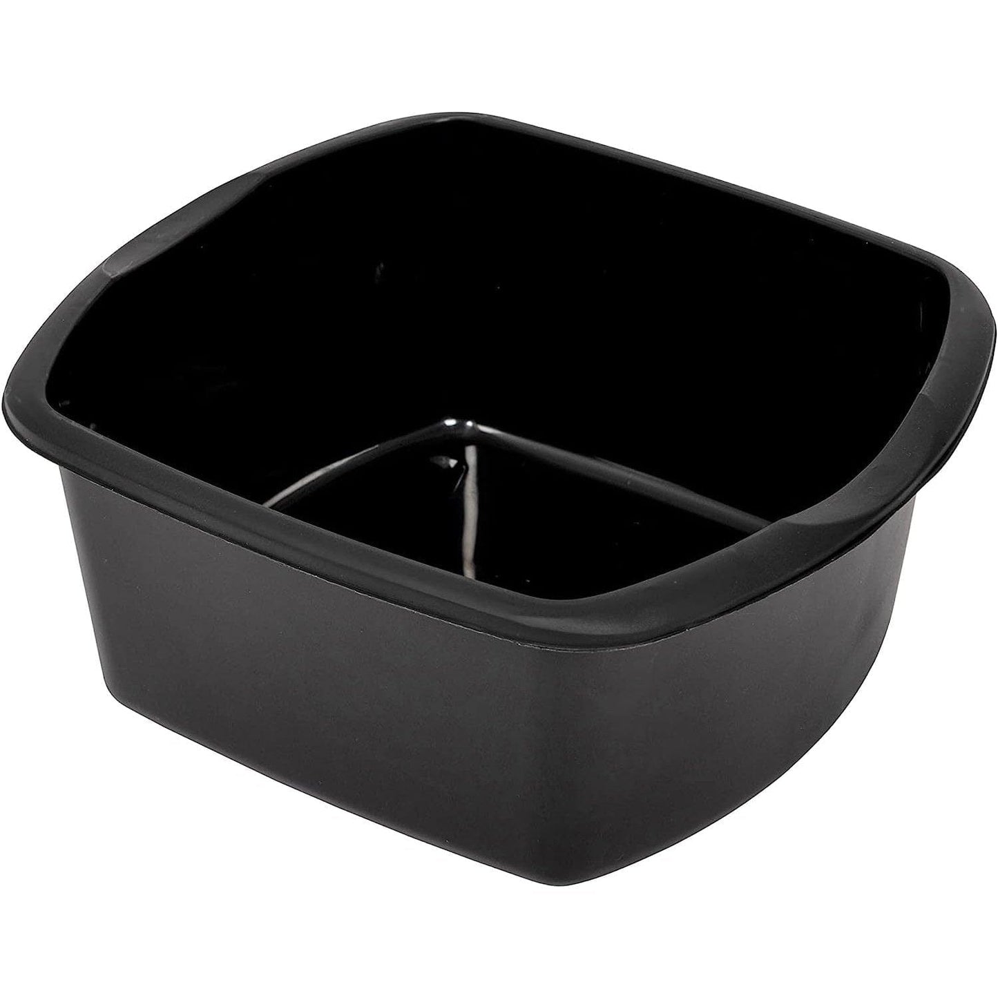 Washing up Bowl 8 Litre Small Rectangular Plastic, Black Clear Store