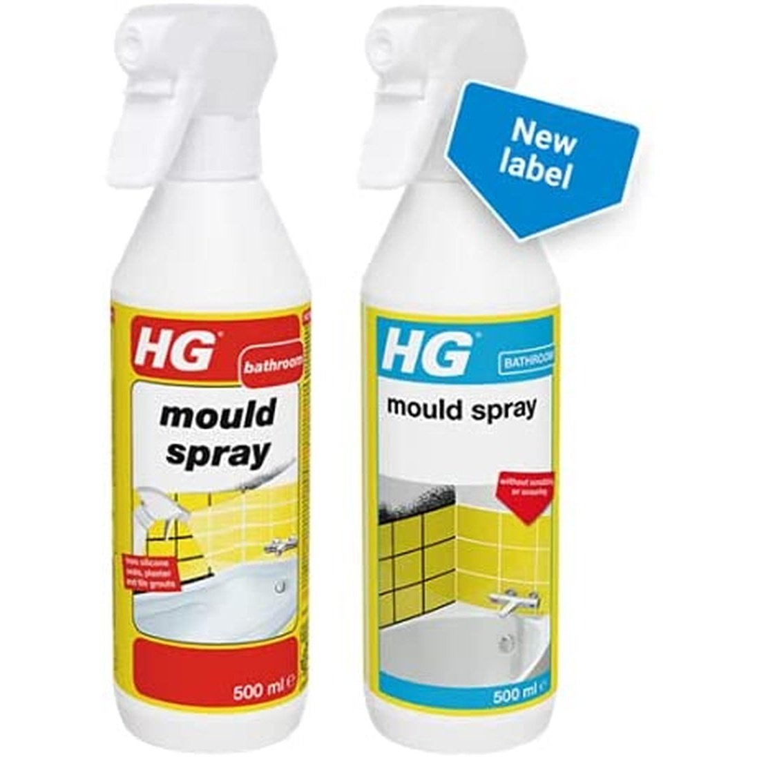 HG Mould Spray, Effective Mould Spray & Mildew Cleaner, Removes Mouldy Stains from Walls, Tiles, Silicone Seals & More - 500Ml (186050106)