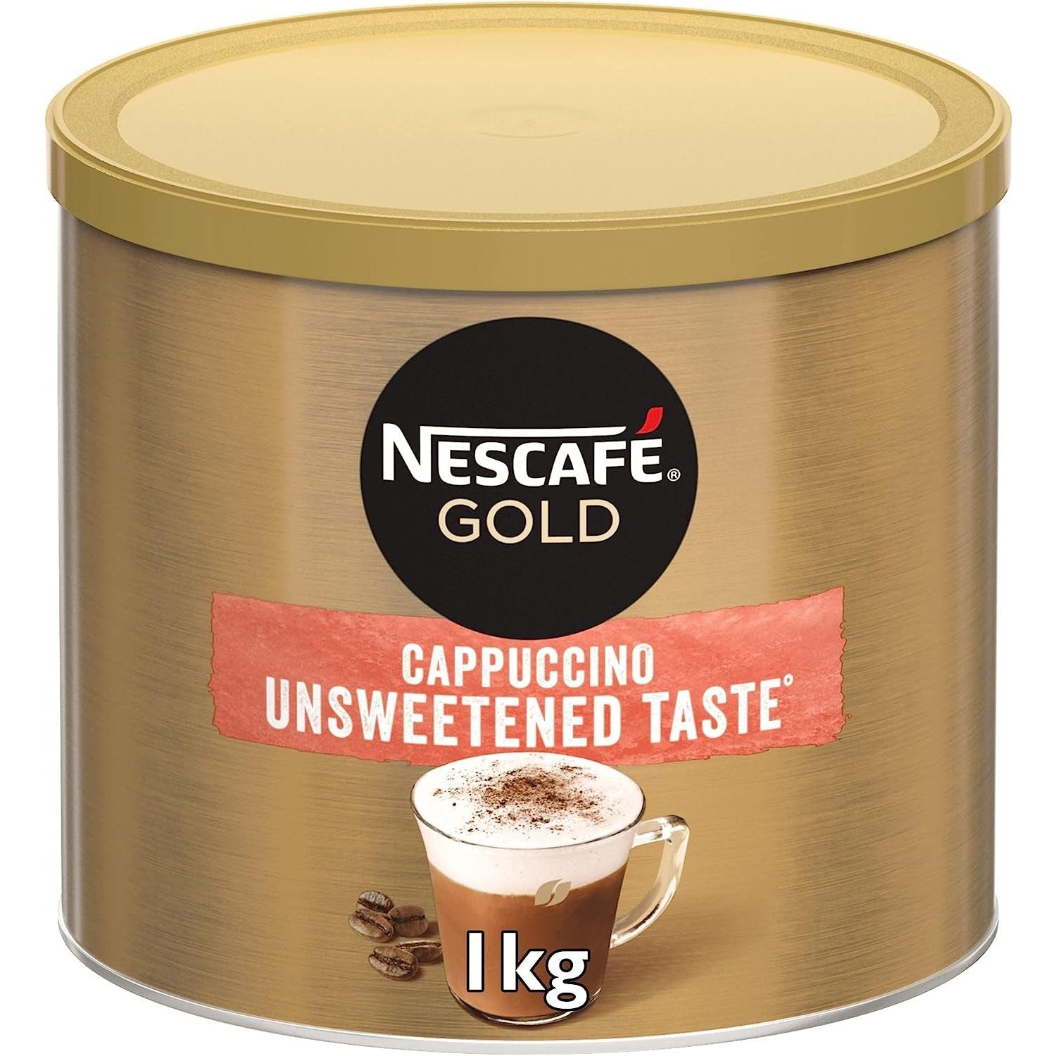 Nescafe Gold Cappuccino Unsweetened Taste Instant Coffee Tin 1kg Clear Store