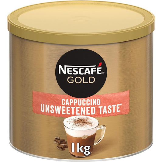 Nescafe Gold Cappuccino Unsweetened Taste Instant Coffee Tin 1kg Clear Store