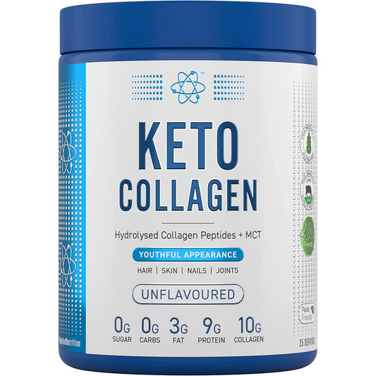 Keto Collagen Protein - Keto Protein Powder with MCT, Ketogenic & Paleo Diet, Zero Sugar & Carbs, Healthy Skin, Hair, Nails (Unflavoured) (325G - 25 Servings)