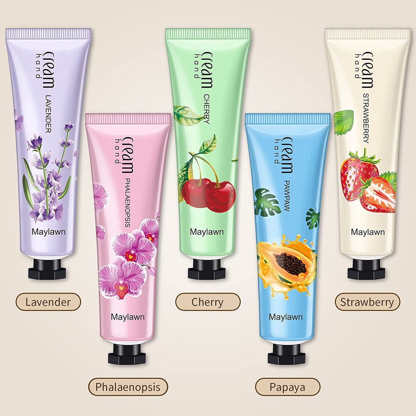 Hand Cream, 5 X 30Ml, Hand Cream Gift Sets, Pack of 5, Vegan Friendly and Cruelty Free, Perfect for Birthday Mothers Day Gifts Idea for Her/Him