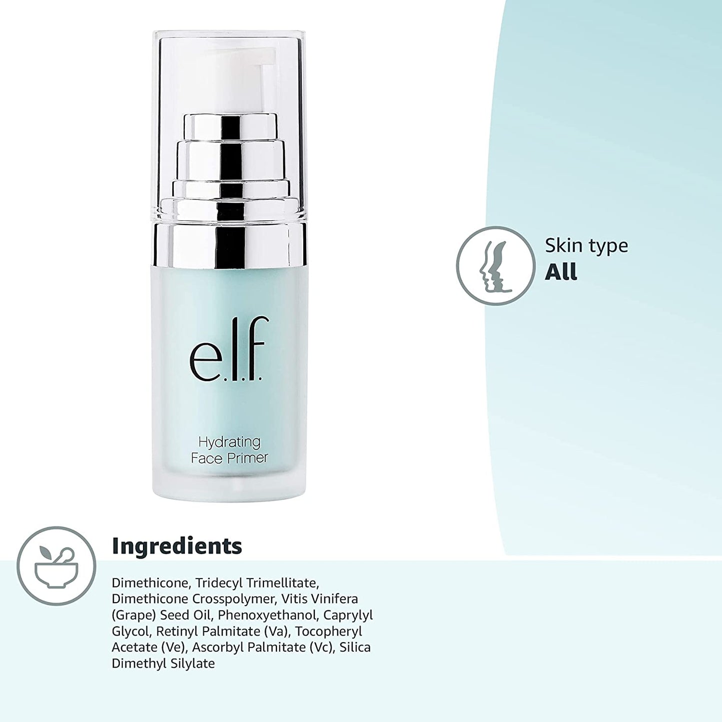 E.L.F Hydrating Face Primer, Lightweight, Long Lasting, Creamy, Hydrates, Smooths 0.47 Oz Clear Store