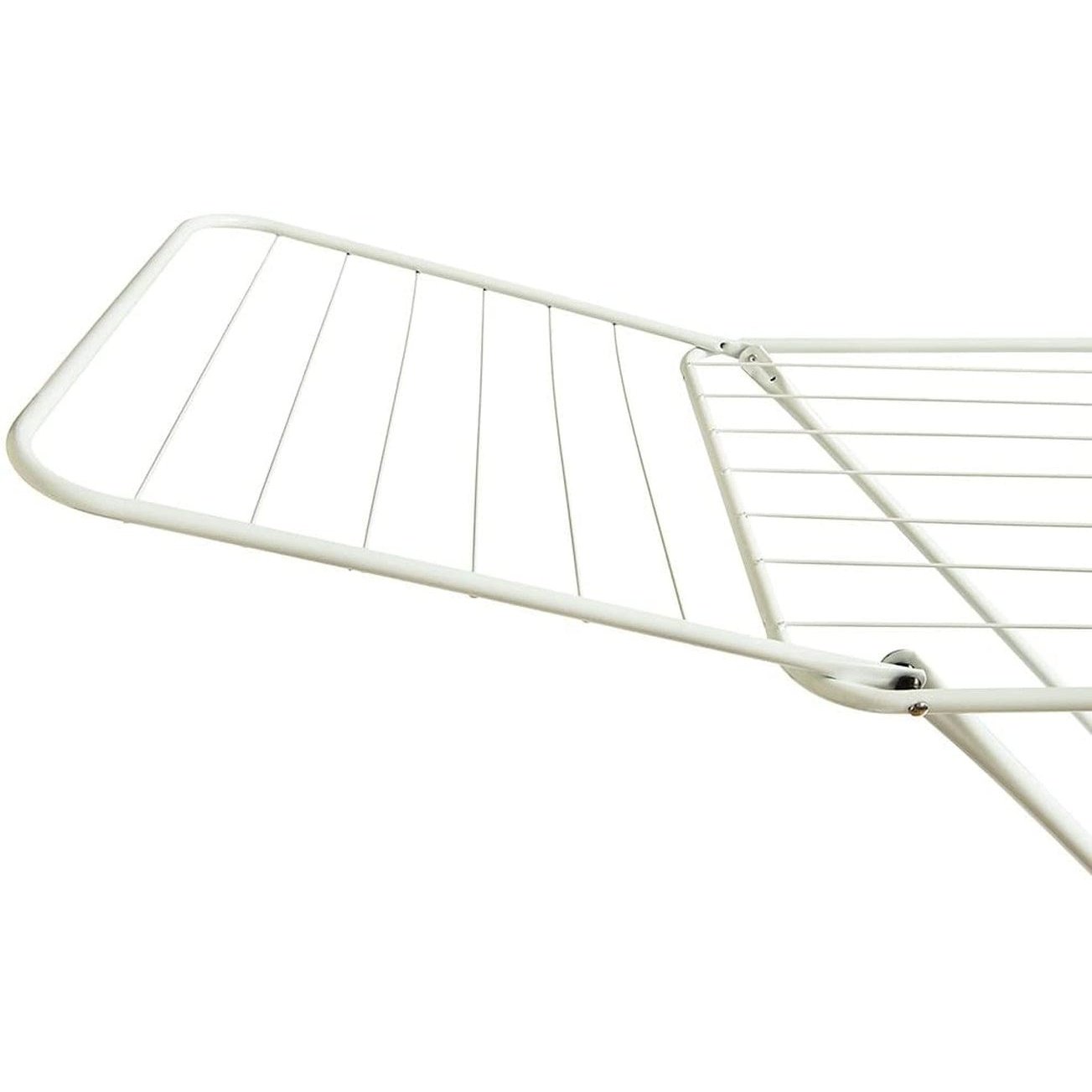 Winged Folding Clothes Airer, Metal, White Clear Store