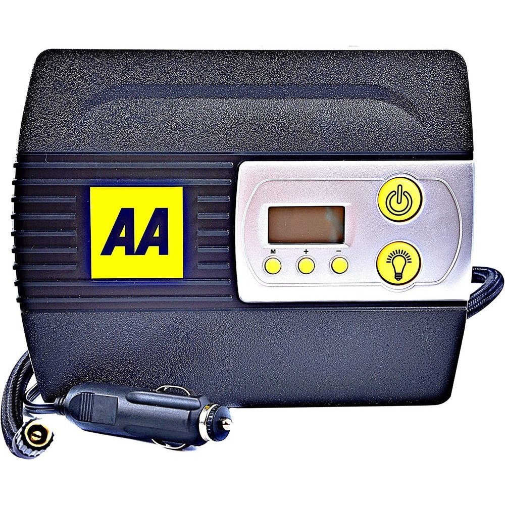 AA 12V Digital Tyre Inflator AA5502 – for Cars Other Vehicles Inflatables Bicycles - Shows PSI BAR KPA 0-120 PSI – Includes Adaptors, Black