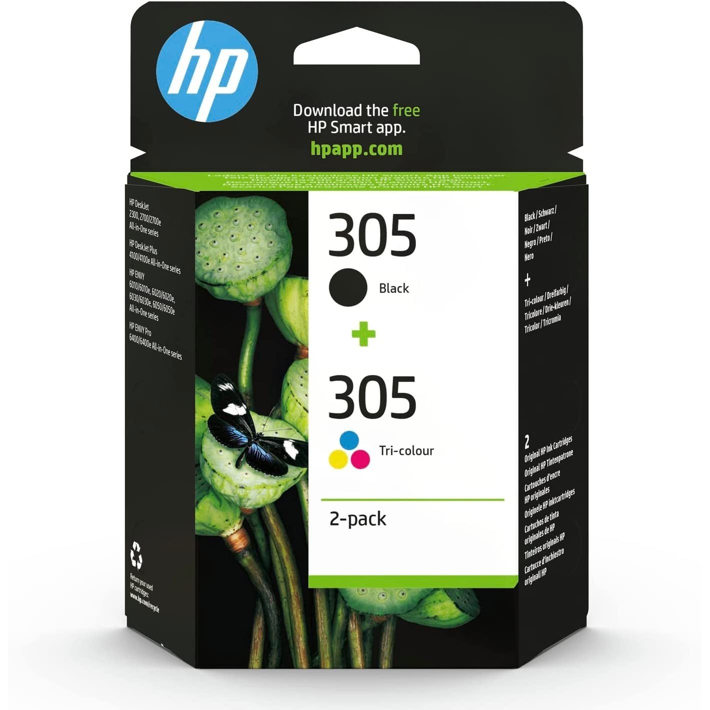 HP 305, Black/Tri-Colour Original Ink Cartridges (6ZD17AE) (Pack of 2) Clear Store