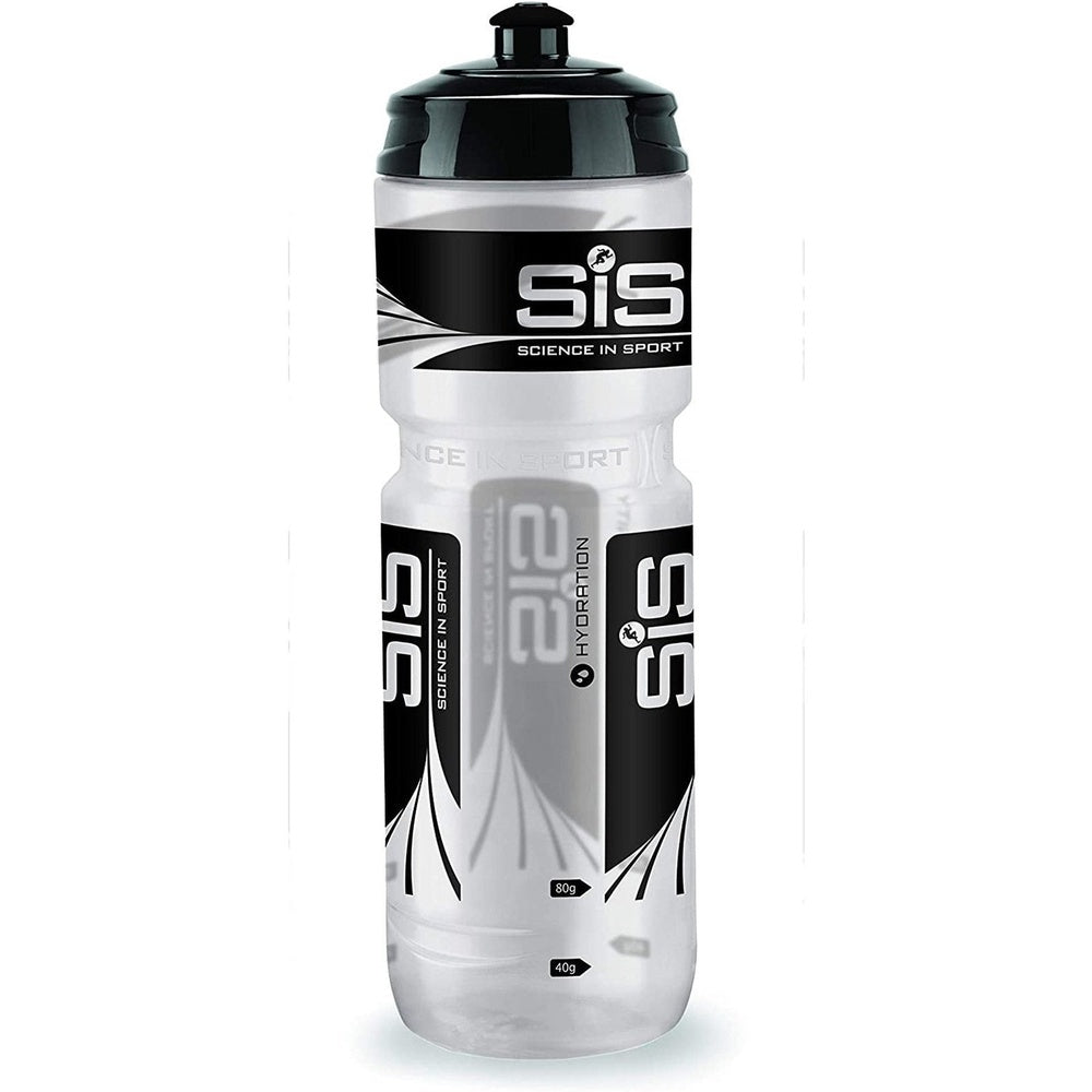 SIS Clear Sports Water Bottle, Plastic Water Bottle, Black Logo, Transparent Colour, 800 Ml Clear Store