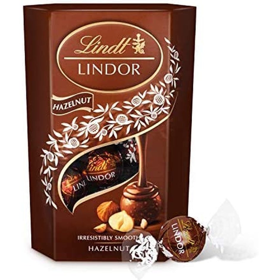 Lindor Hazelnut Milk Chocolate Truffles Box - Approx 16 Balls, 200 G - Chocolate Truffles with a Smooth Melting Filling - for Him and Her - Easter, Birthday, Congratulations, Thank You Clear Store