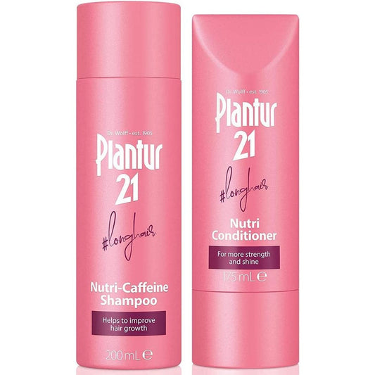 Plantur 21 Longhair Shampoo and Conditioner Set for Long and Brilliant Hair, Improves Hair Growth and Repairs Stressed Hair Clear Store