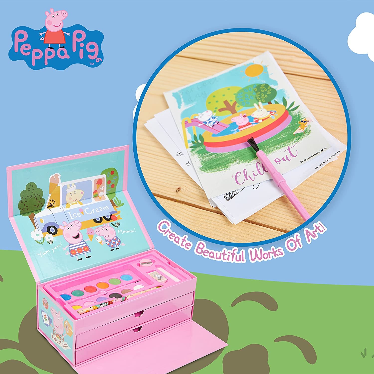 Peppa Pig Art Set, Arts and Crafts for Kids, Colouring Sets for Children, Toys Clear Store